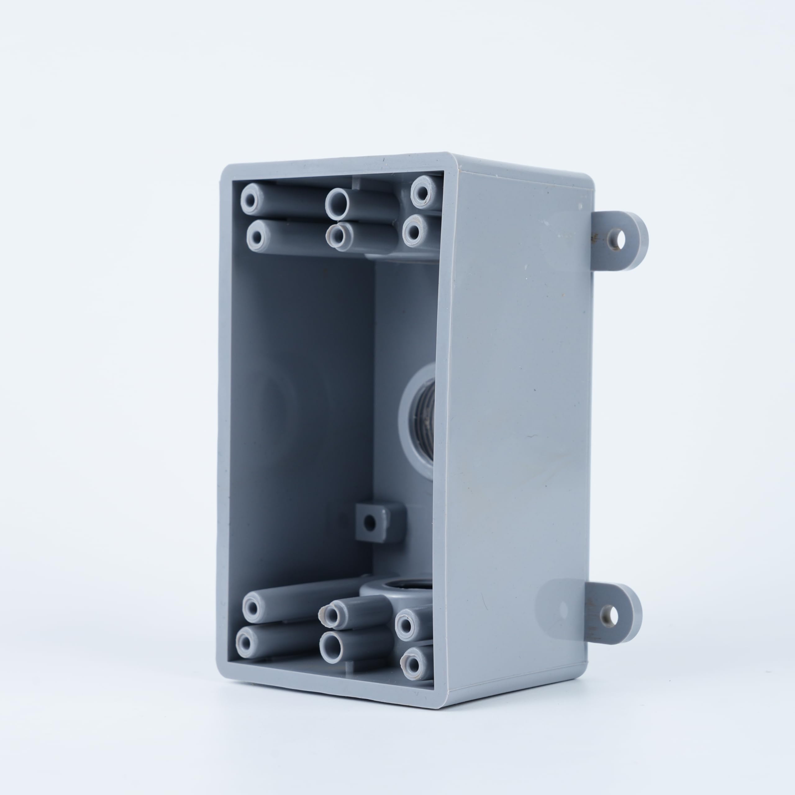Caja de conexiones eléctrica resistente a la intemperie de 2 o 3/4 pulgadas con adaptadores, gris, instalación en interiores y exteriores (paquete de 4 unidades)