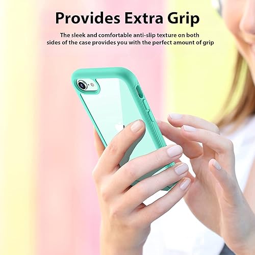 Miniatura 7 de CellEver Funda transparente de cuerpo completo para iPhone SE 2020, iPhone 78, protección resistente con parachoques de TPU antideslizante y 2
