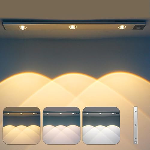 Luces para debajo del gabinete, luz inalámbrica con sensor de movimiento para interiores, funciona con batería recargable de 1100 mAh, luz nocturna
