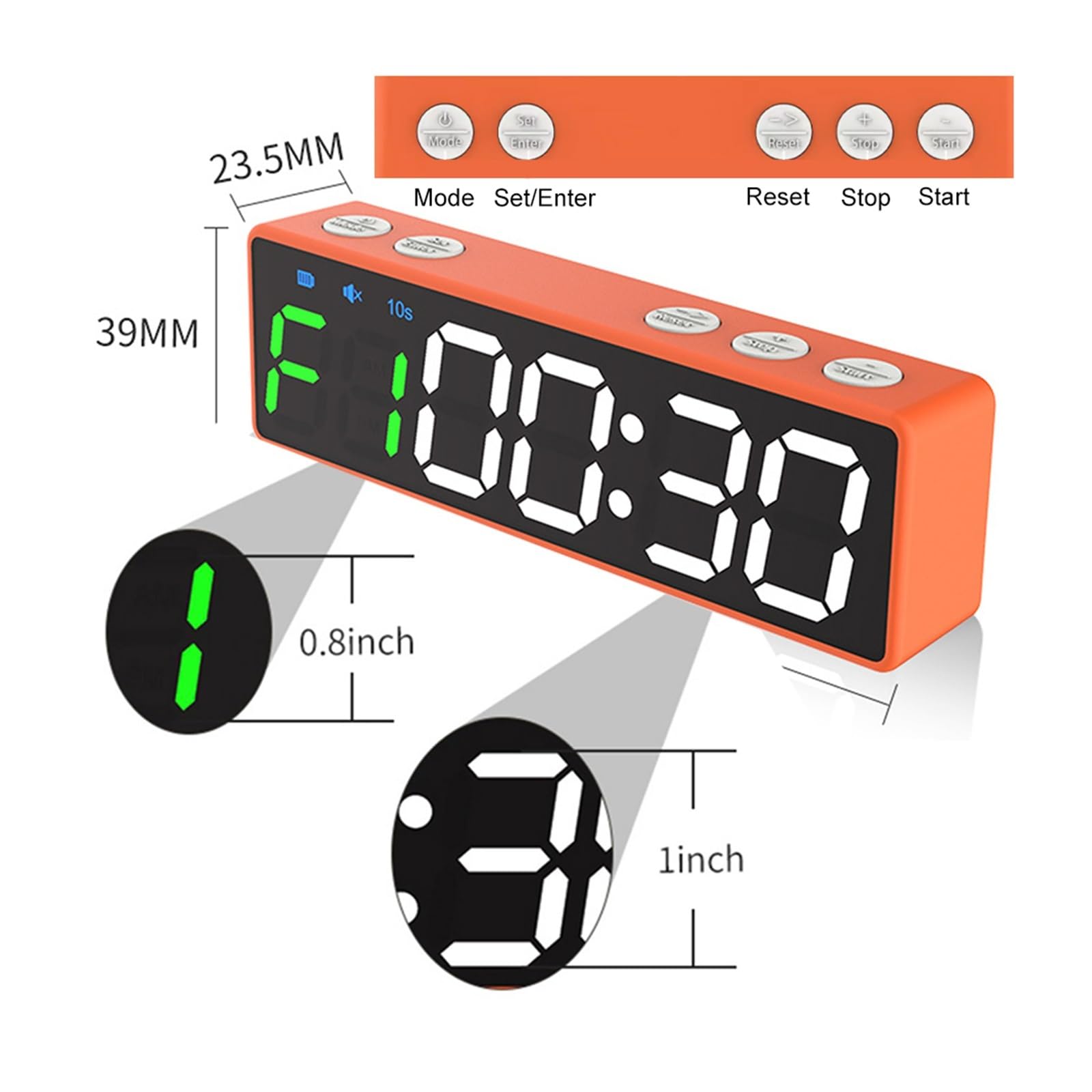 Timer Palestra, Display digitale magnetico Temporizzatore for palestra sportiva Orologio for allenamento fitness ricaricabile Multi-scene Timer a LED Palestra for la casa Attrezzi for il fitness(A in