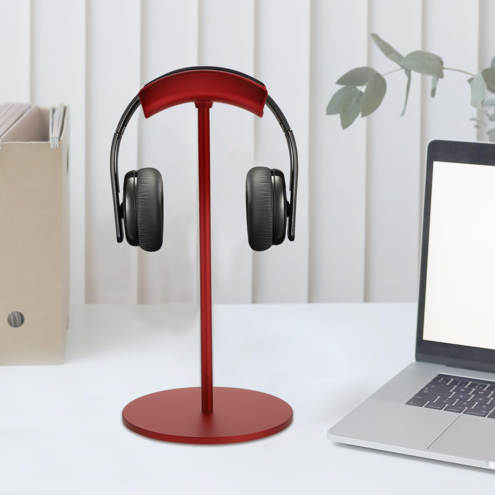 Supporto per Cuffie da Scrivania Rosso in Lega di Alluminio Design Liscio e Curvo, per Cuffie da Gaming e Computer Desktop