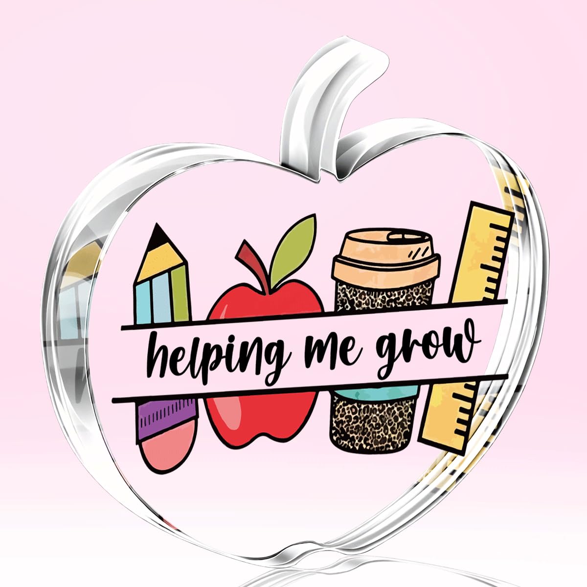 Funny Teacher Gifts for Women Best Teacher Appreciation Thank You Gifts for Coworker End of Year Gift Idea Happy Teachers Day Gift Apple Acrylic Sign