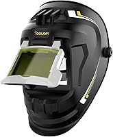 TOOLIOM Flip Front Welding Helmet Shade 10 with 4.1x3.3" Lens - Lightweight Black Mask for MIG TIG Stick Welding
