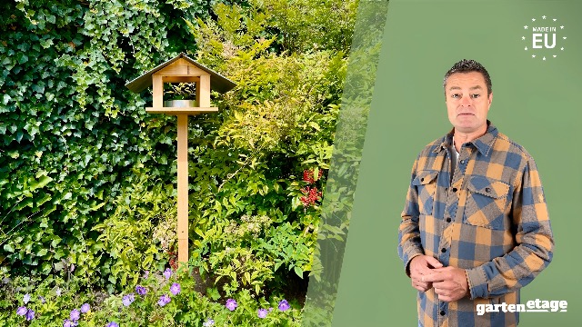 GARTENETAGE Vogelhaus Mit Schieferdach – 2-in-1 Ständer, Kiefernholz, 55x145 Cm, Handgefertigt