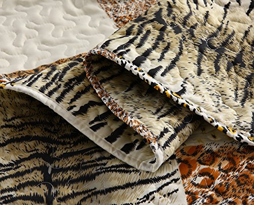 Marcielo 3 Piece Quilted Bedspread Leopard Print Quilt Quilt Set Bedding Throw Blanket Coverlet Animal Print Bedspread Ensemble Cheetah King Oversize(Cal King) #TOP6