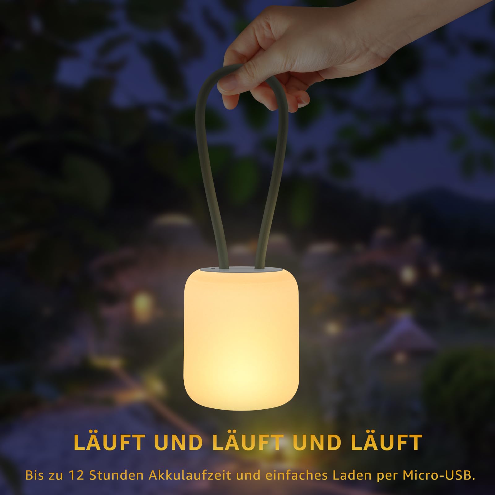 Himmel Lampa kempingowa, przenośna lampa outdoorowa do zawieszenia, stania i montażu, ładowalna lampa wisząca do użytku na zewnątrz, lampa stołowa do salonu i sypialni [klasa energetyczna E] (zielona)