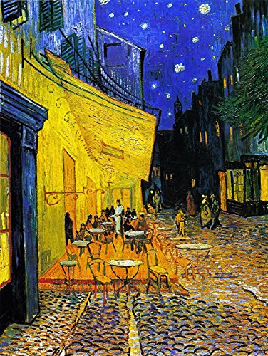 Image of Tallenge Top 10 Van Gogh Paintings Caf? Terrace Small Paper Poster (12 inches x 17 inches).