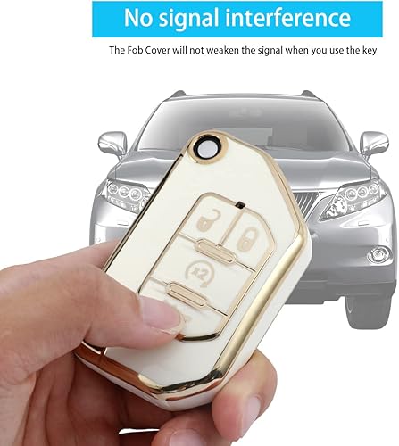 Miniatura 9 de WSAuto Funda para llavero Jeep con bandera estadounidense, llavero de cuero de metal compatible con Gladiator JT Sahara JLU 2020 2021, Wrangler JL