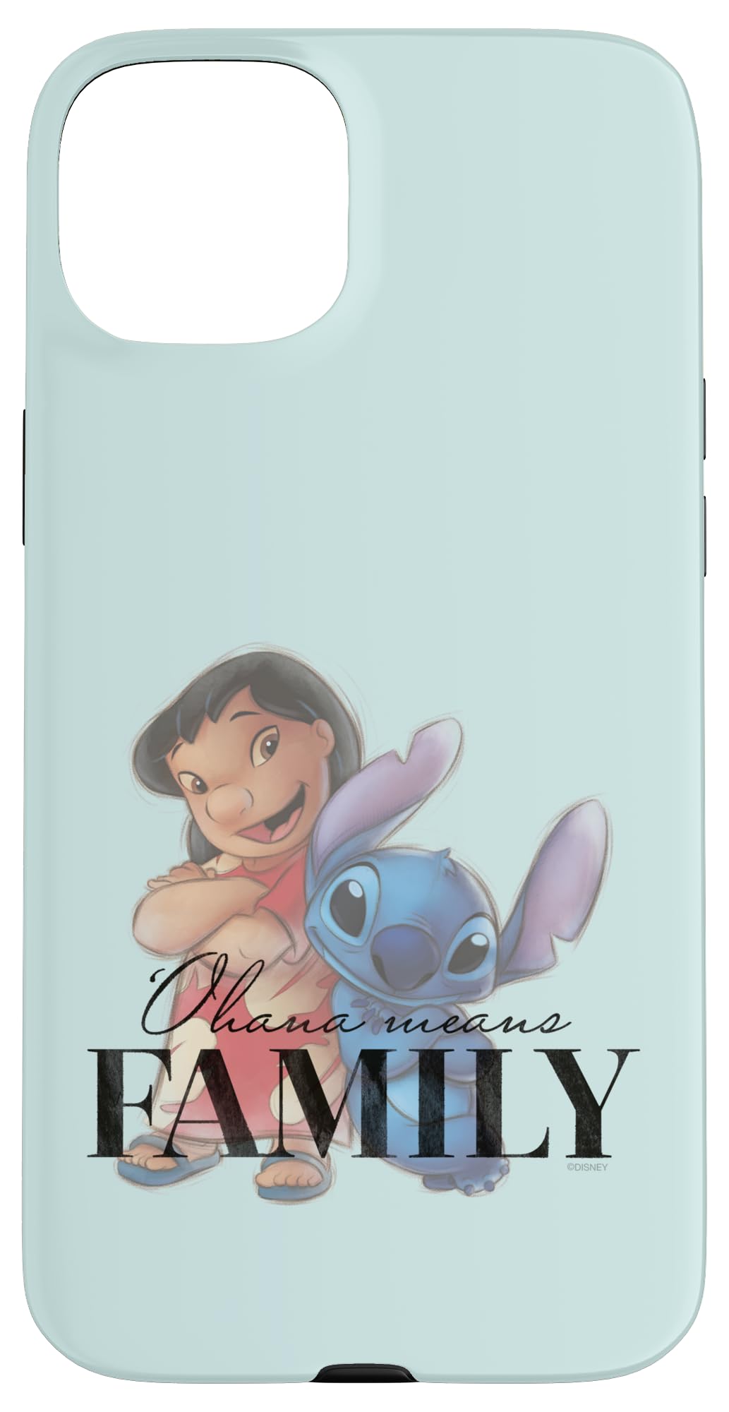 iPhone 15 Plus Disney 100 Anniversary Lilo & Stitch D100 Quote ‘Ohana Case