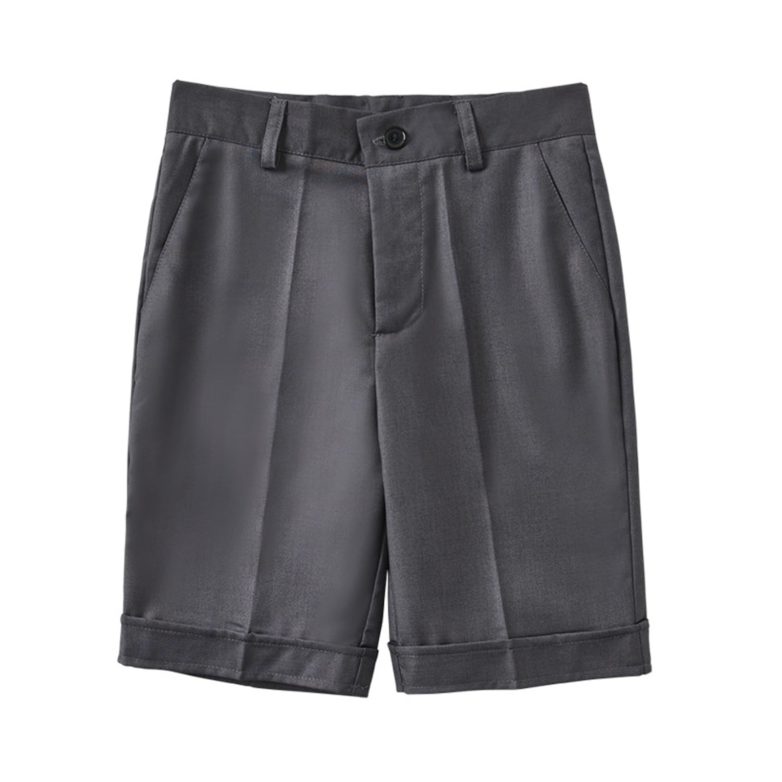Boys School Shorts Kids Pull Up Uniform Shorts Grey Elasticated Adjustable Waist3-4 Years