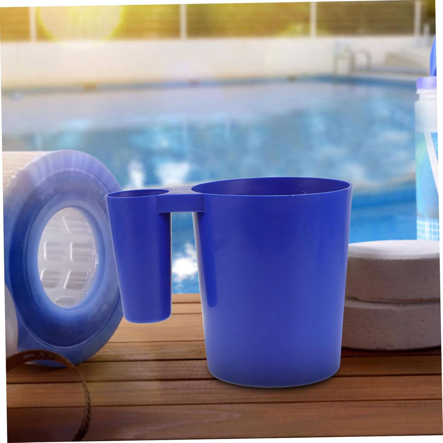 4pcs Plastic Pool Cleaning Scoop Handle Multi-use Tool for Efficient Pool Maintenance for Removing Debris and Chemicals