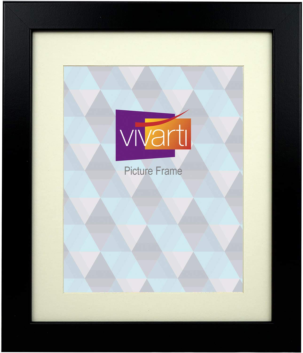 Vivarti Matt Black Picture Photo Frame 12" x 10" with Mount (Aperture 10 x 8)