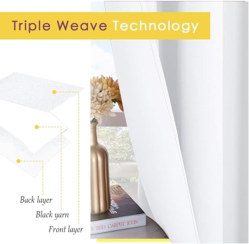 Miniatura 3 de NICETOWN - Paneles de cortinas con arandelas firmes para cocinas, dormitorios y la decoración del hogar, no son blackout (2 paneles de 42 x 54