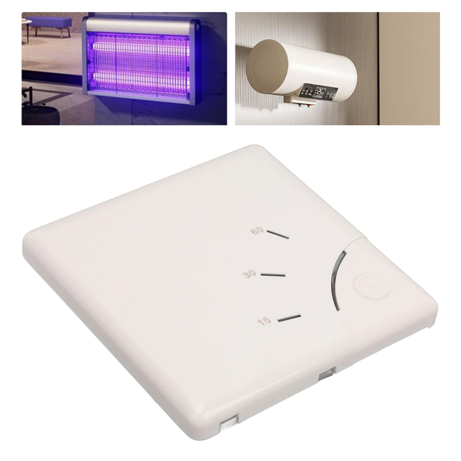 Minuterie Murale Interrupteur, Compte à Rebours 15/30/60 Minutes, Économie d'Énergie avec Alimentation 100-265V, pour Ventilateur, Éclairage et Appareils Électroménagers