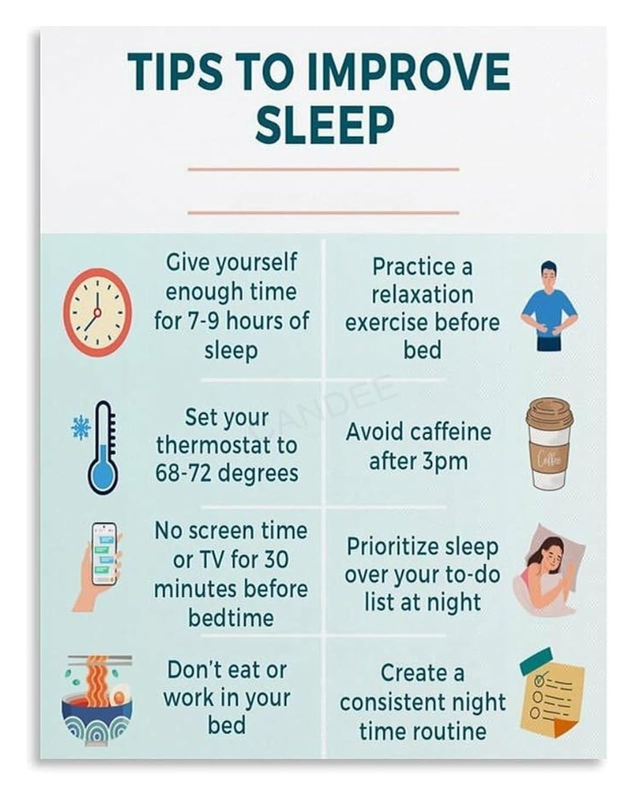 PKNVKZIDK Sleep Health Awareness Poster Sleep Apnea Risk Factors Prevention Home Decor Print