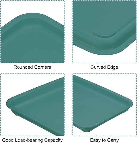 Miniatura 3 de PATIKIL Bandeja de comida rápida de 12 x 9, bandeja rectangular multiusos de plástico reutilizable para cafetería, restaurante, cocina en casa,