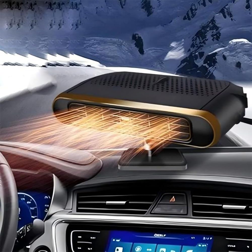 Calentador de coche de 12 V 120 W con doble calefacción y refrigeración, desempañador y descongelador portátil de vehículos, distribución de calor ajustable, diseño compacto para automóviles, camiones