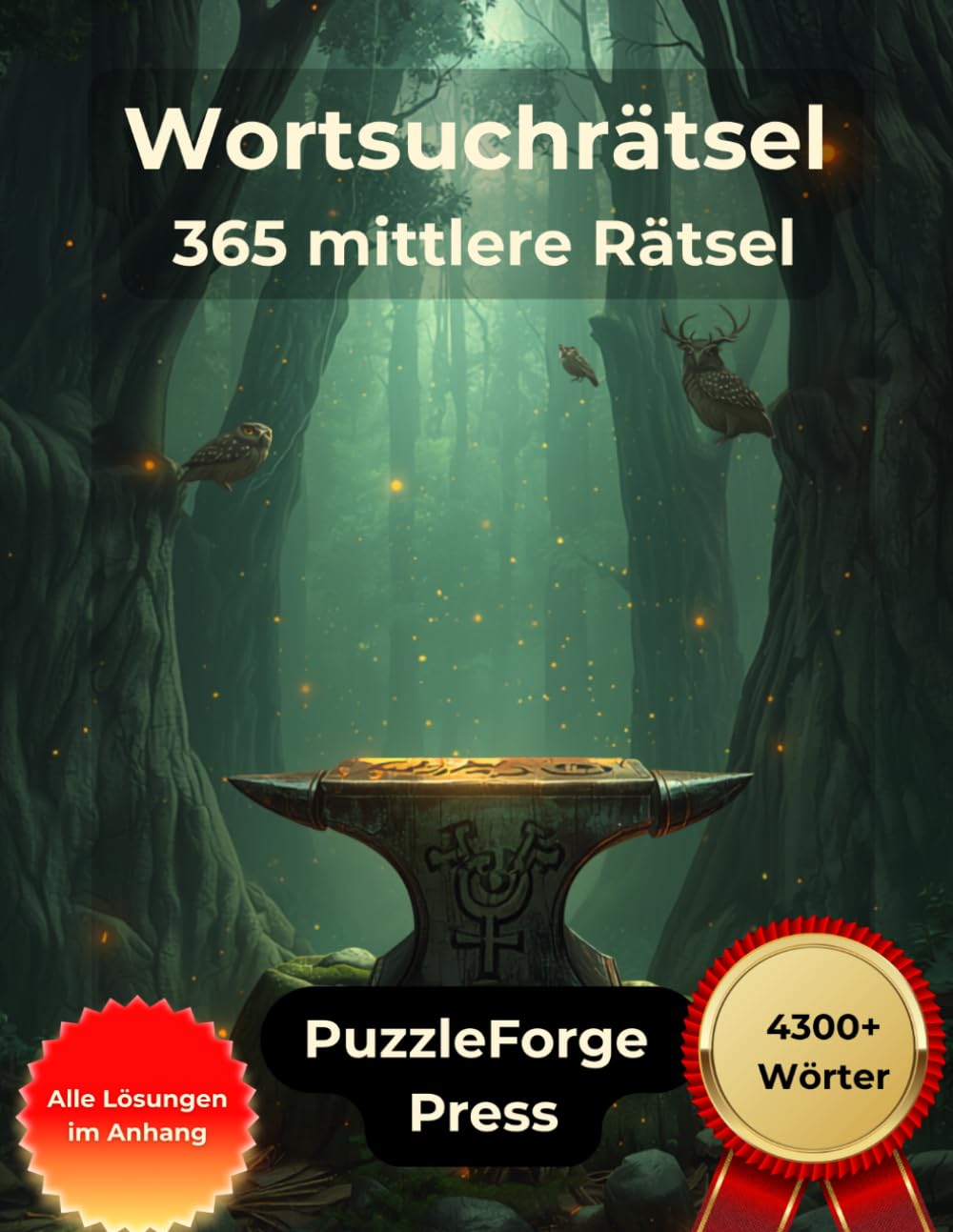 Wortsuchrätsel - 365 mittlere Rätsel: Großdruck für Erwachsene und Senioren | 365 mittlere Rätsel | 2 Rätsel pro Seite | Mit Lösungen im Buch | ... für Konzentration & Gehirntraining)