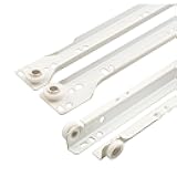 Prime-Line R 7211 Drawer Slide Kit – Replace Drawer Track Hardware – Self-Closing Design –Fits Most Bottom/ Side-Mounted Drawer Systems –17-3/4 In. Steel Tracks, Plastic Wheels, White (1 Pair)