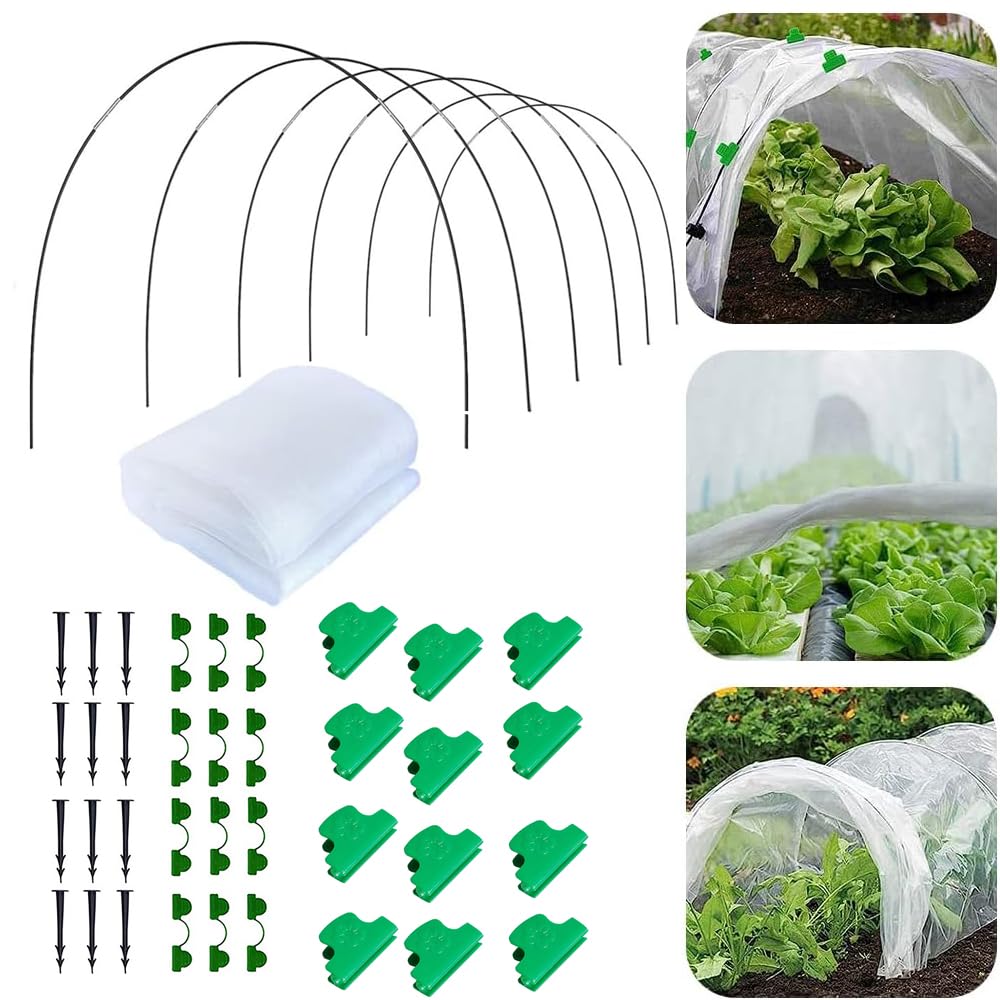 Gewächshausreifen-Set Aus Rostfreiem Stahl – 8 Sets Mit Clips, Für Hochbeete & Garten, Abnehmbar, DIY-freundlich