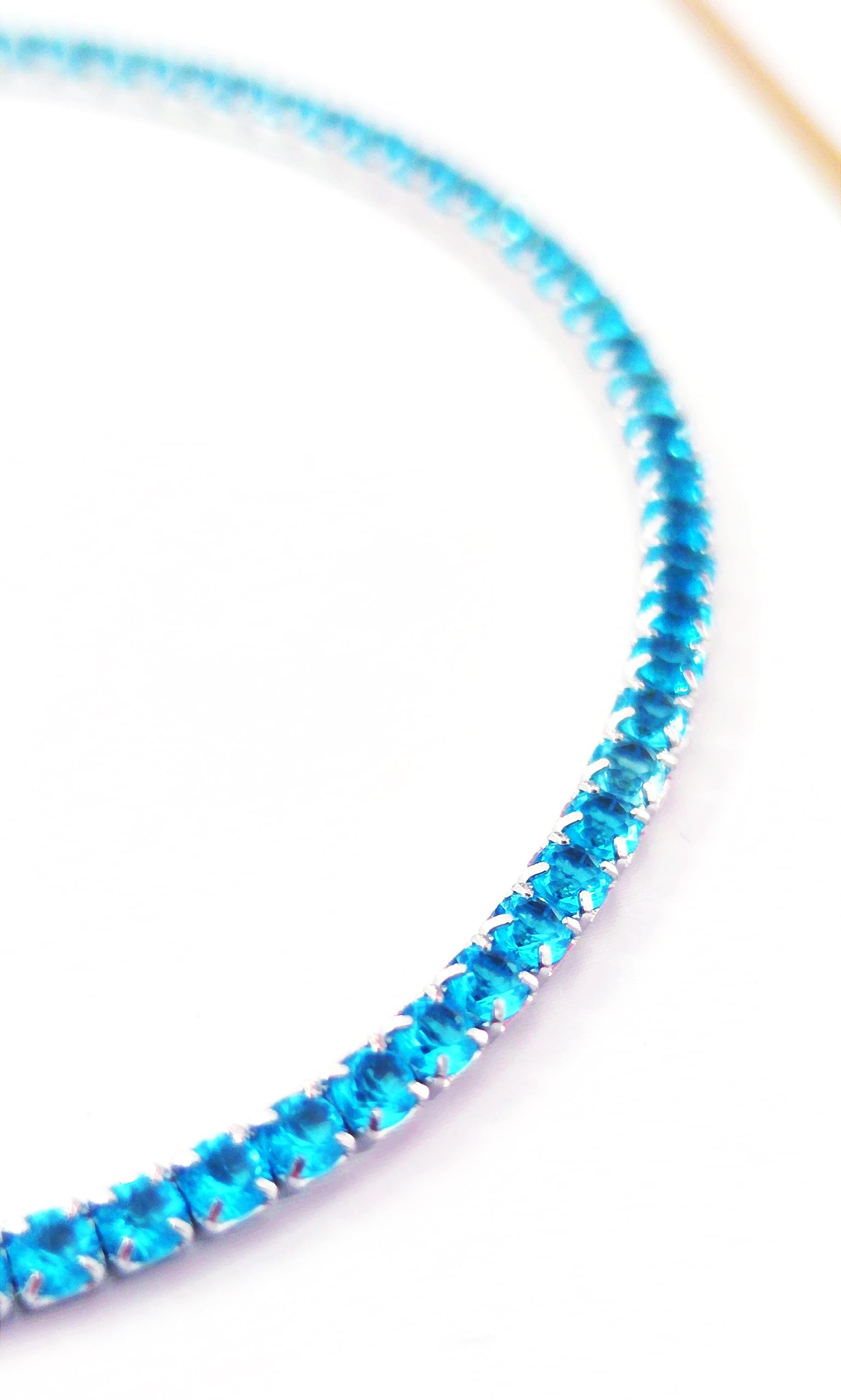Bracciale Unisex Tennis Celeste Azzurro Acquamarina in Argento 925 rodiato - Collezione Rainbow Les Folies