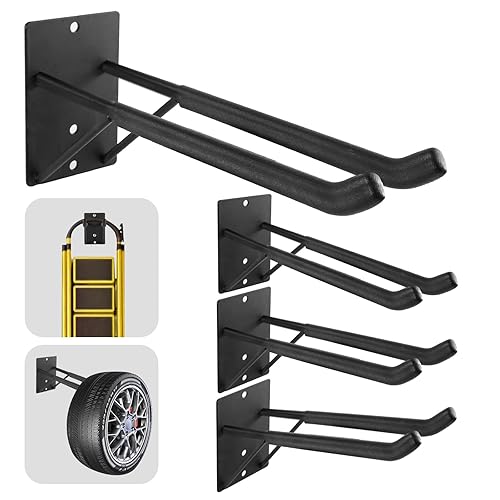 14" Large Heavy Duty Garage Hooks, 4-Pack Steel Garage Storage