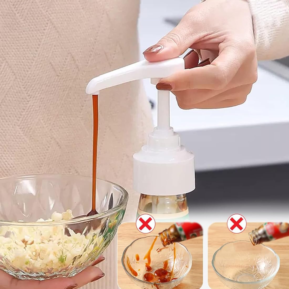 IKOPFLN Set di 2 pompe per sciroppo Monin da 1,0 litri in vetro, pompa dosatrice per 10 ml，per 700ml