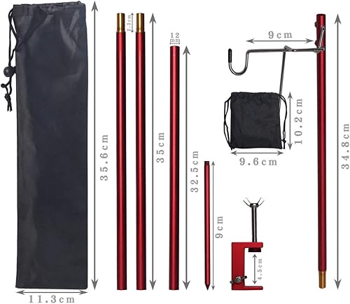 Miniatura 5 de Hikeman Soporte plegable para farol, soporte de lámpara portátil, soporte de luz plegable para camping, pesca, picnic, barbacoa, actividades al aire