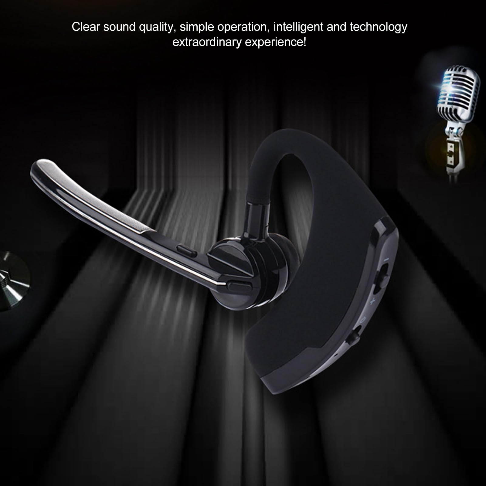 Słuchawki Bluetooth, bezprzewodowy zestaw głośnomówiący z mikrofonem, redukcja szumów, pojedyncze ucho, zestaw słuchawkowy Bluetooth, do telefonu, biznesu, biura, telefonu komórkowego
