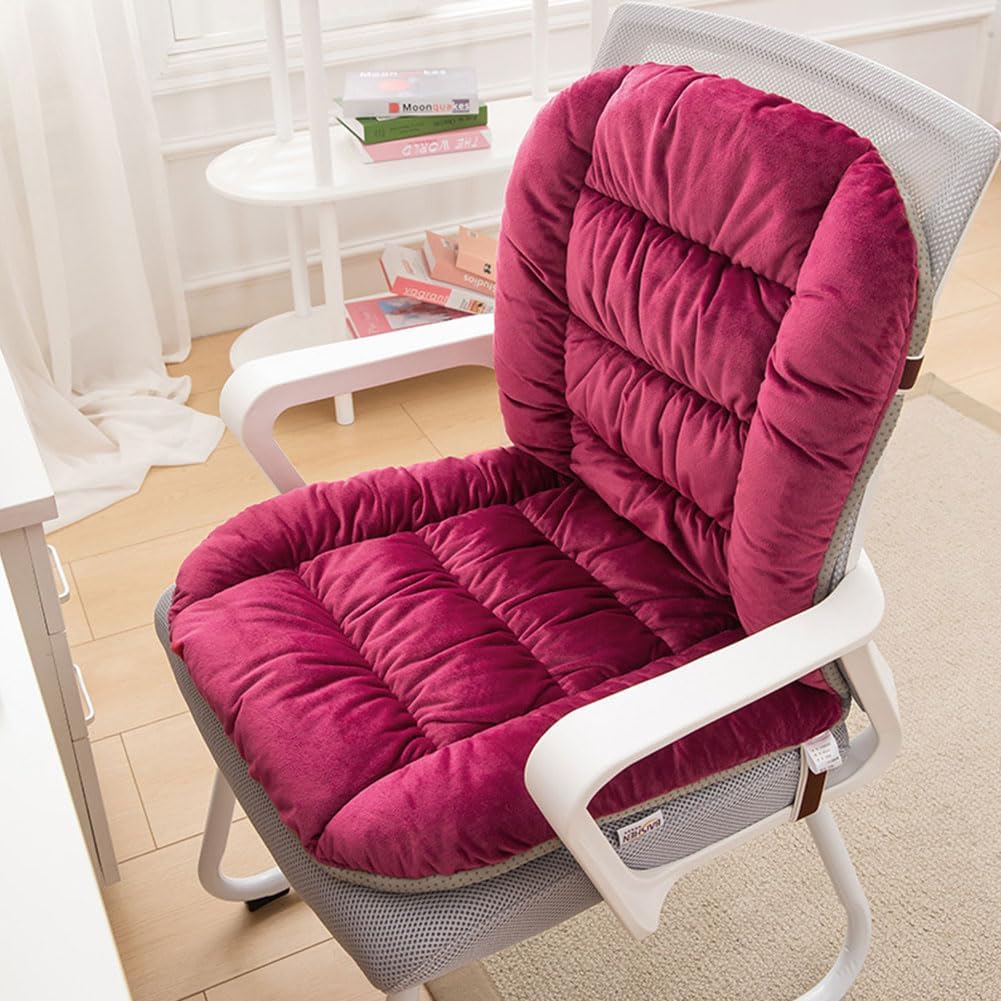 Desk Chair Cushion with Removable Cover, Office Chair Seat Cushion with Back Support, 9050cm Wine Red
