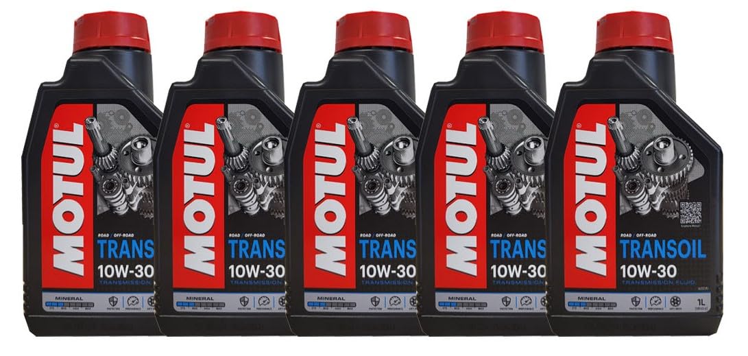 Huile Motul Transoil 10W30 pour boîtes de vitesses et transmissions - 5 x 1 l
