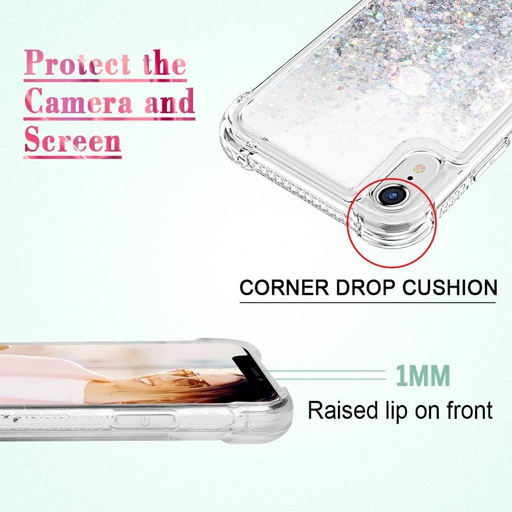 Caka iPhone XR Case, iPhone XR Glitter Case for Girls Women Shockproof Protective Luxury Bling Fashion Flowing Liquid Floating Sparkle Soft TPU Clear Case for iPhone XR (Silver)