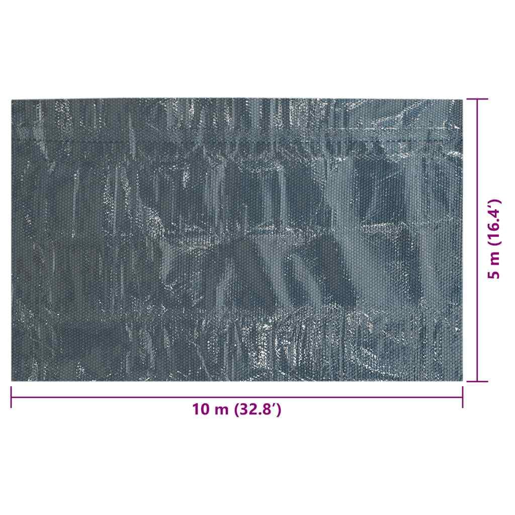 Folia solarna do basenu, 1000 x 500 cm, czarno-niebieska, plandeka z polietylenu, ochrona cieplna, do basenu i jacuzzi, do oczka wodnego