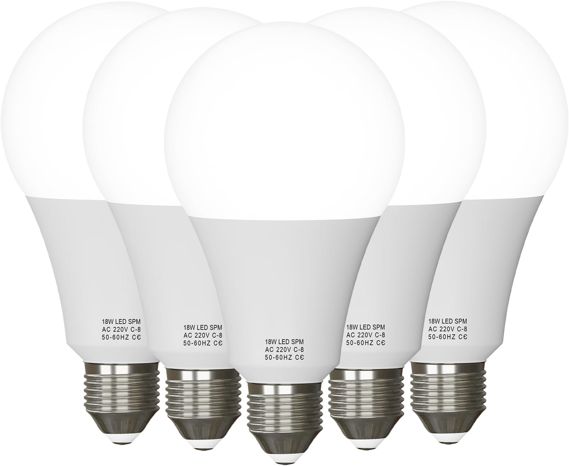E27 LED Light Edison Screw Bulb 18W, Warm White 3000K Daylight GLS Standard Energy Saving, Golf Ball Bulbs, 80Lm/W, Non-Dimmable, Pack of 1 (5 Pack)