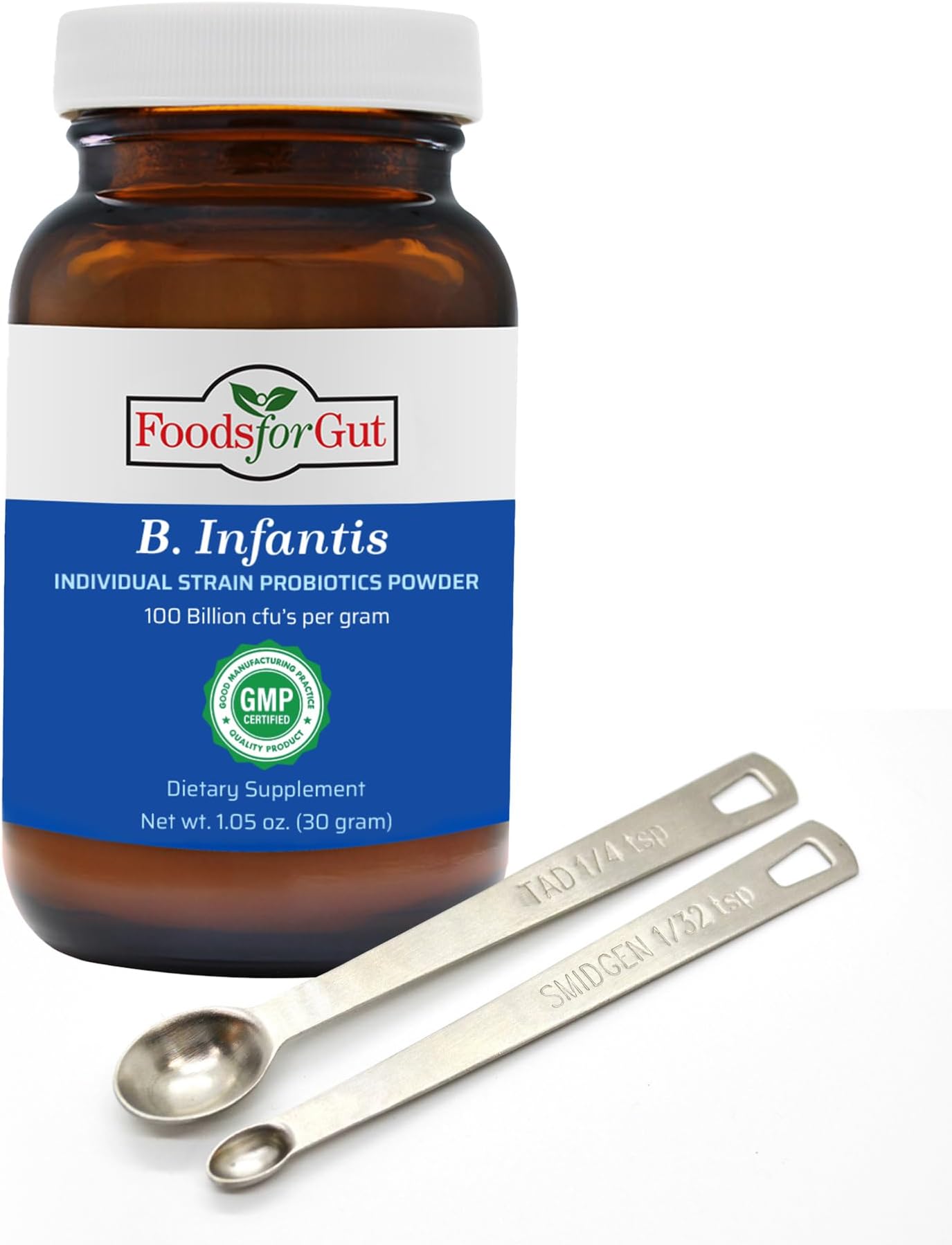 Foods For Gut Bifidobacterium Infantis Probiotic Powder 100 Billion cfu's | Digestive & Immune Support | High Potency | B. Infantis | 30 Grams (1.05 Oz)