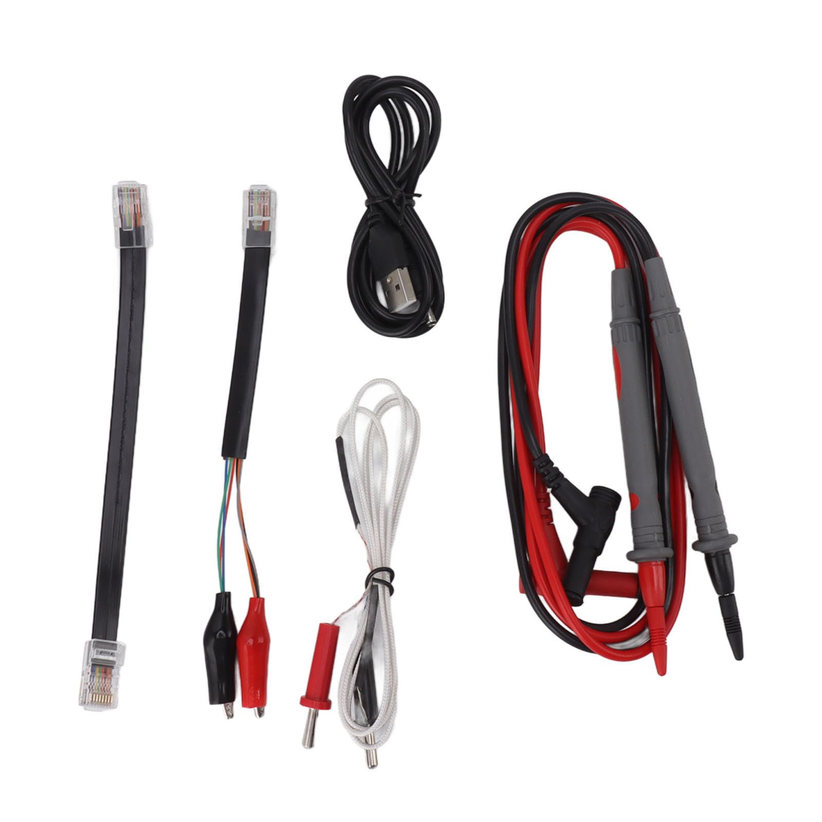 Chrees 2-in-1-Digitalmultimeter-Kabeltester-Kit mit LCD-Bildschirm Zur Netzwerkkabelverfolgung, LAN-Kabelprüfung und Fehlererkennung (Rot)