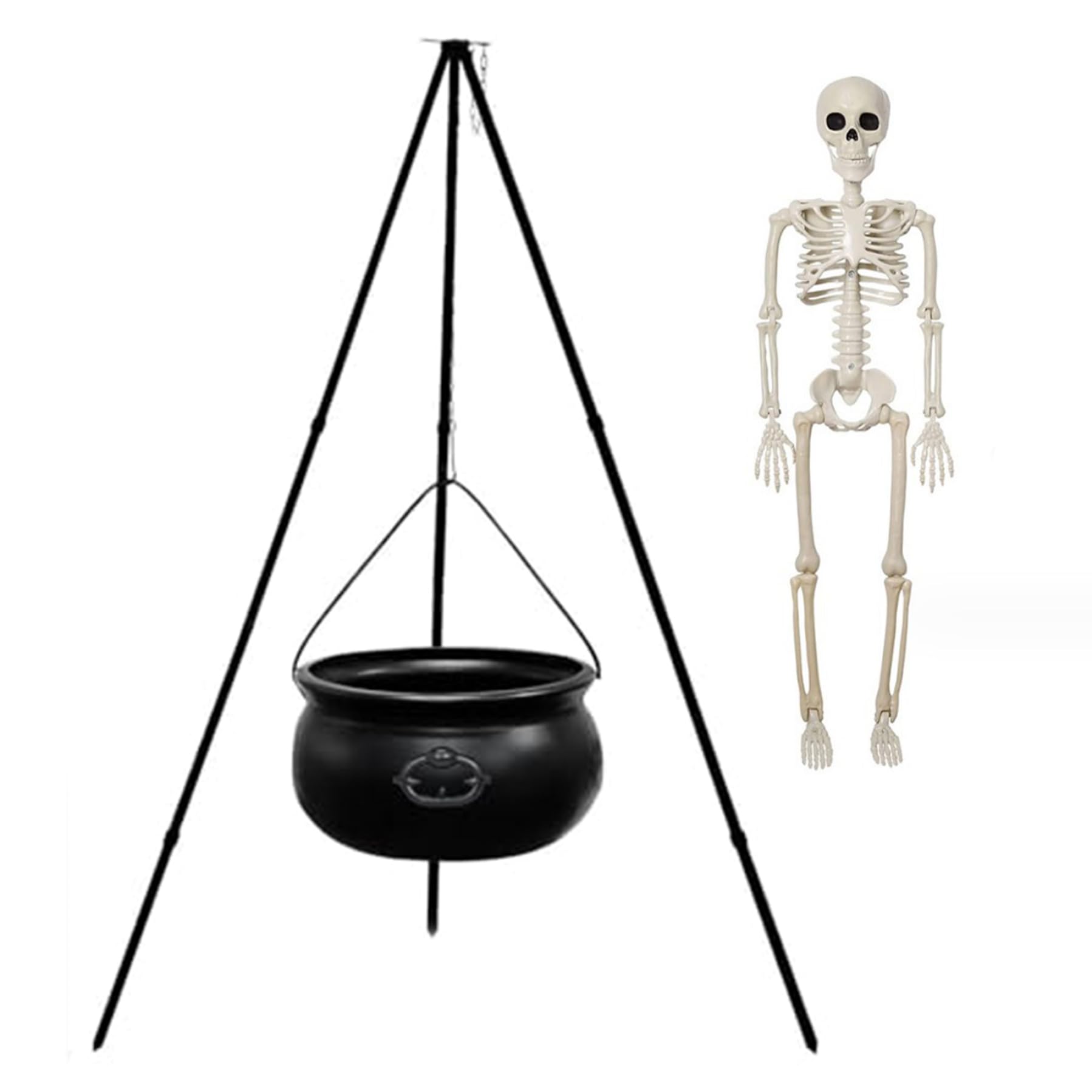 Caldero de bruja de 16'' con esqueleto para evitar decoraciones aburridas en Halloween