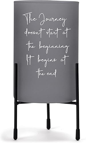 Elanze Designs Journey Starts End - Portavelas de cristal gris (8 pulgadas)