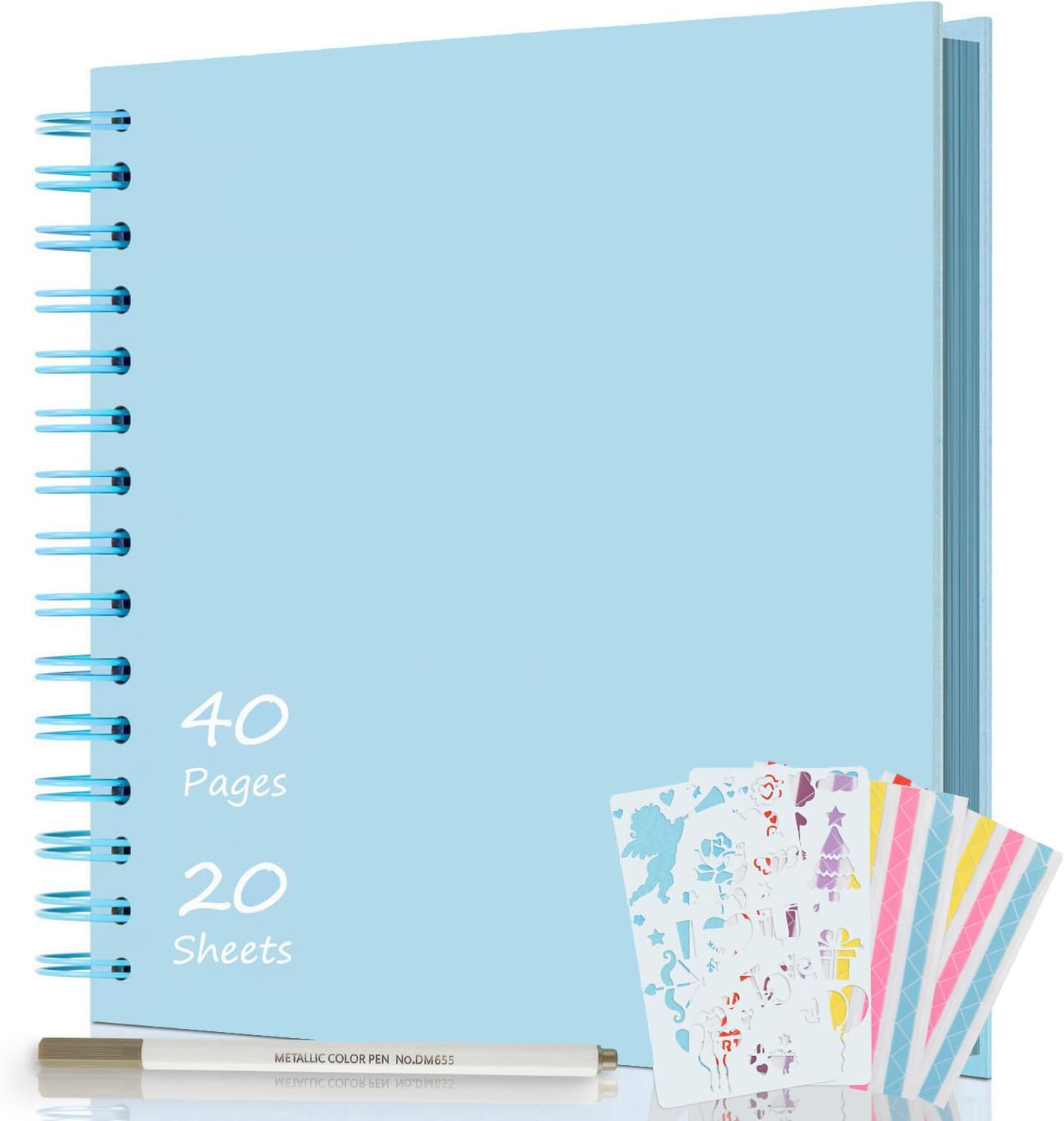 AIOR Fotoalbum zum Selbstgestalten und Einkleben, DIY Spiralalbum 40 Seiten