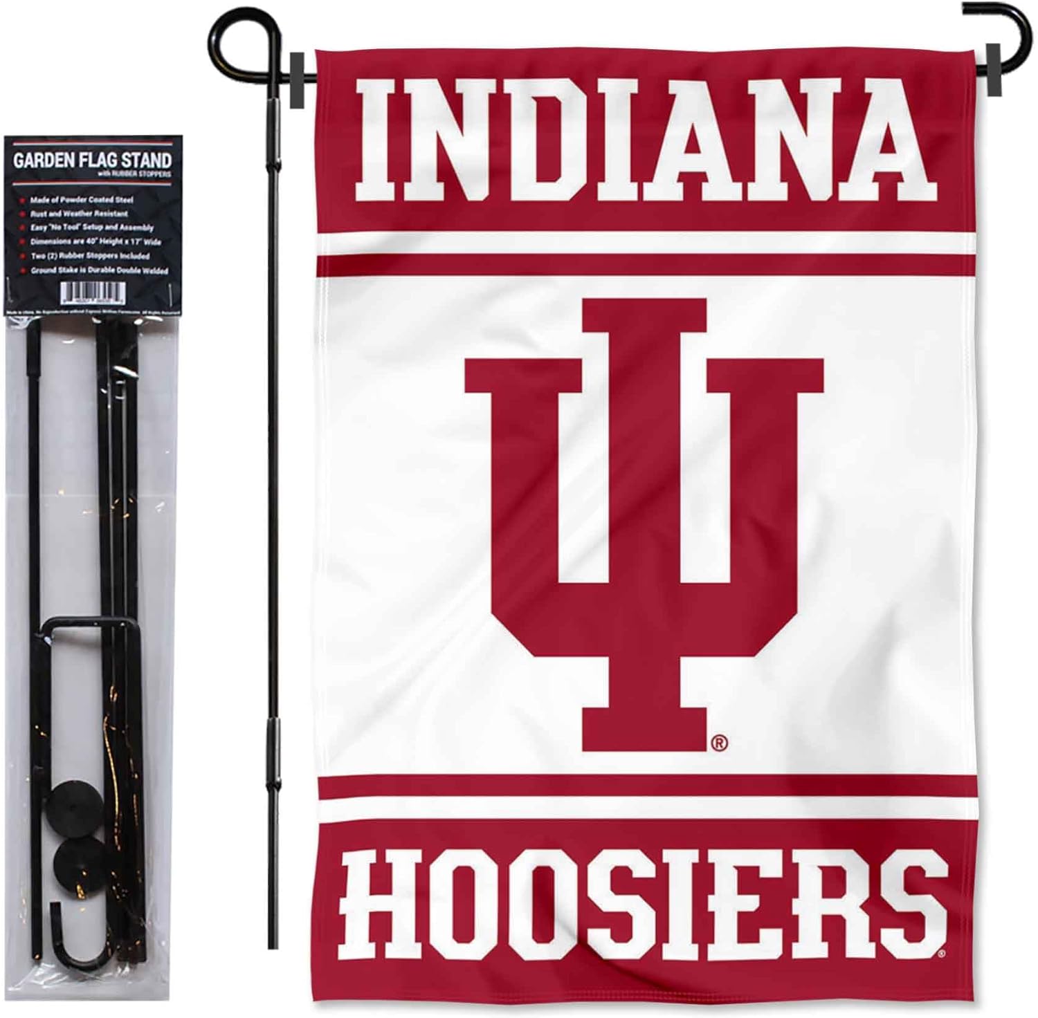 Indiana Hoosiers Garden Flag with Stand Holder - Image 2