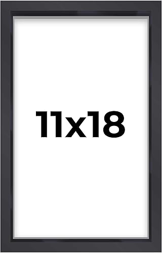 Marco de caja de sombra de 11 x 18 pulgadas, color negro contemporáneo, profundidad de espacio utilizable, tamaño interior de 11 x 18 o 18 x 11