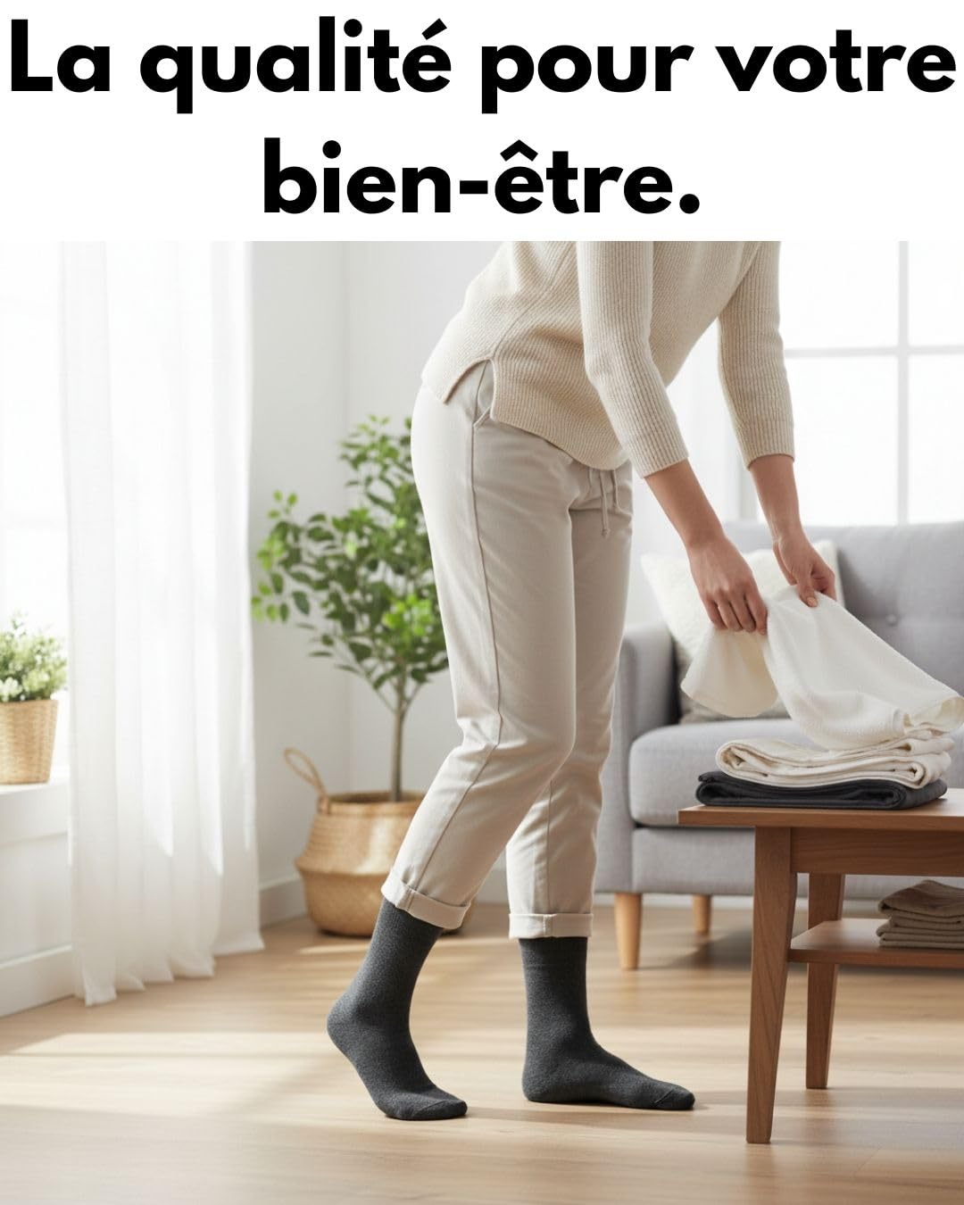 Lot de 10 Paires Chaussettes Diabetiques Homme Femme Coton sans Elastique & sans Couture