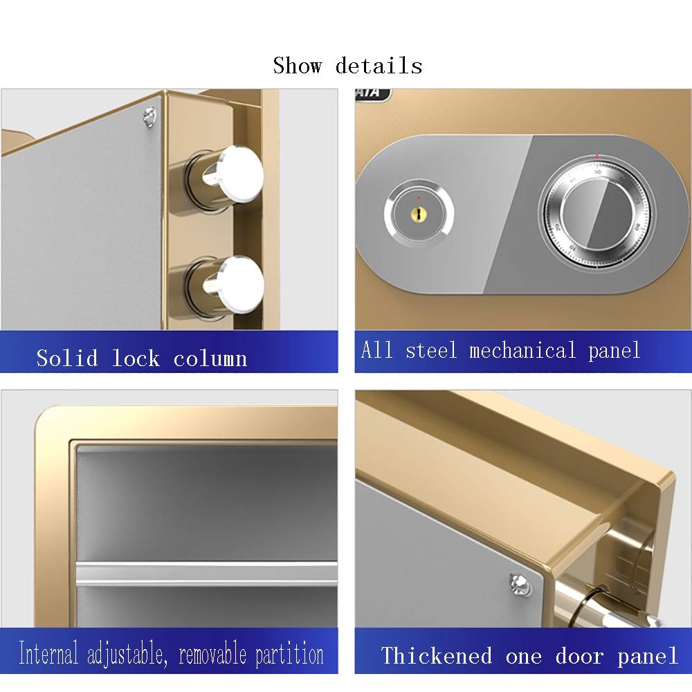 Kennwort, SAFES Mechanical Password Leftbox, Mini Mechanical Lock Safes Stahl große Kapazität Unsichtbares sicheres Box, 2 Farben und 3 -Größen optionaler sicherer Schrank (Farbe: B, Größe: 30 cm