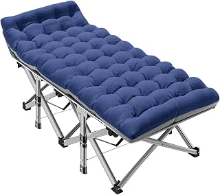 ABORON 28" Extra Wide Camping Cot for Adults - Heavy-Duty 1200D Oxford Folding Bed with Detachable Mat & Carry Bag