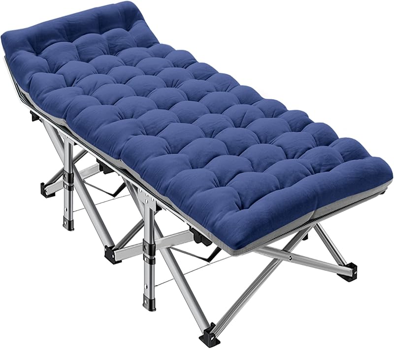 ABORON Cuna de camping para adultos, cama plegable de 28 pulgadas de ancho con colchón | Estructura de acero resistente de 800 libras de capacidad, Oxford 1200D, cuna con almohadilla extraíble y bolsa de transporte para acampar, casa y viajes