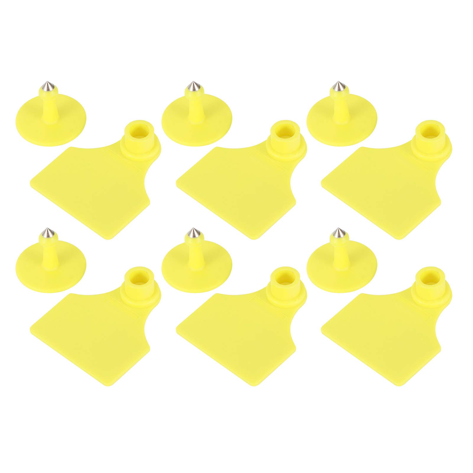 Ohrmarke Ohrmarke Gelb Pp 20 Set Nutztierkennzeichnung Blanko Ohrmarke für Ziegen Schafe Rinder Kühe Schweine Hofbedarf (S 18,5 x 10,2 x 2,6 Zoll)