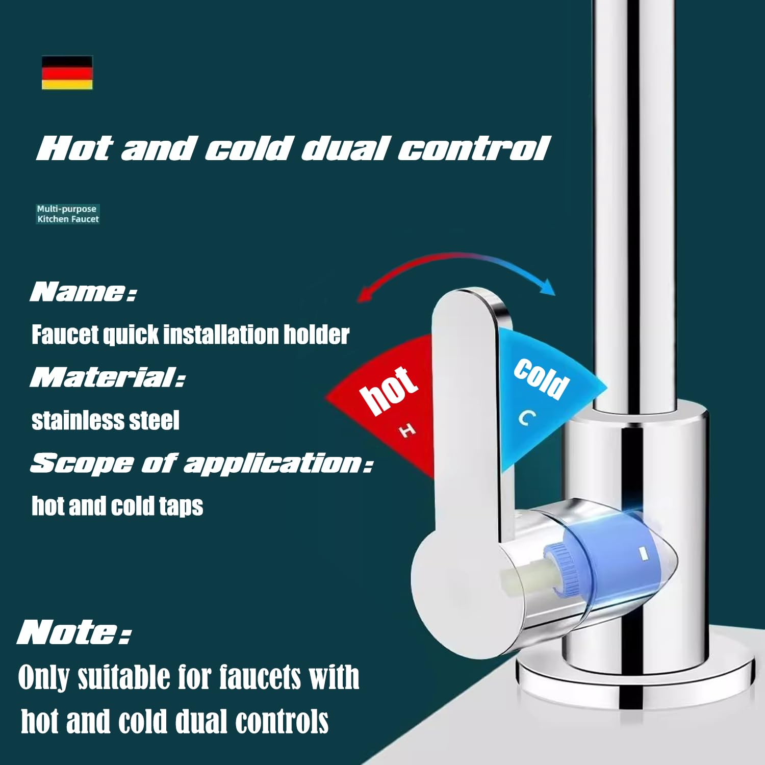 Base di Fissaggio Rubinetto,Supporto Universale per Miscelatore,Kit di Installazione per Rubinetto - Facile da Montare,Resistente e Antiscivolo,Compatibile con Rubinetti a Acqua Calda e Fredda