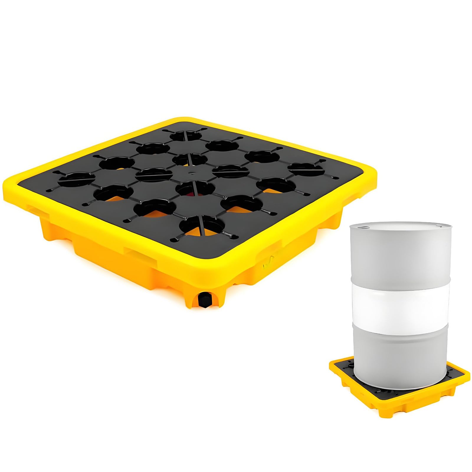 JKJZSALJ Heavy-Duty Spill Containment Platform For Drums & Containers, Modular Spill Pallet, 130X68X15Cm, Ideal For Basement Storage & Industrial Use, Prevents Leaks & Spills,33.5 * 33.5 * 5.5cm