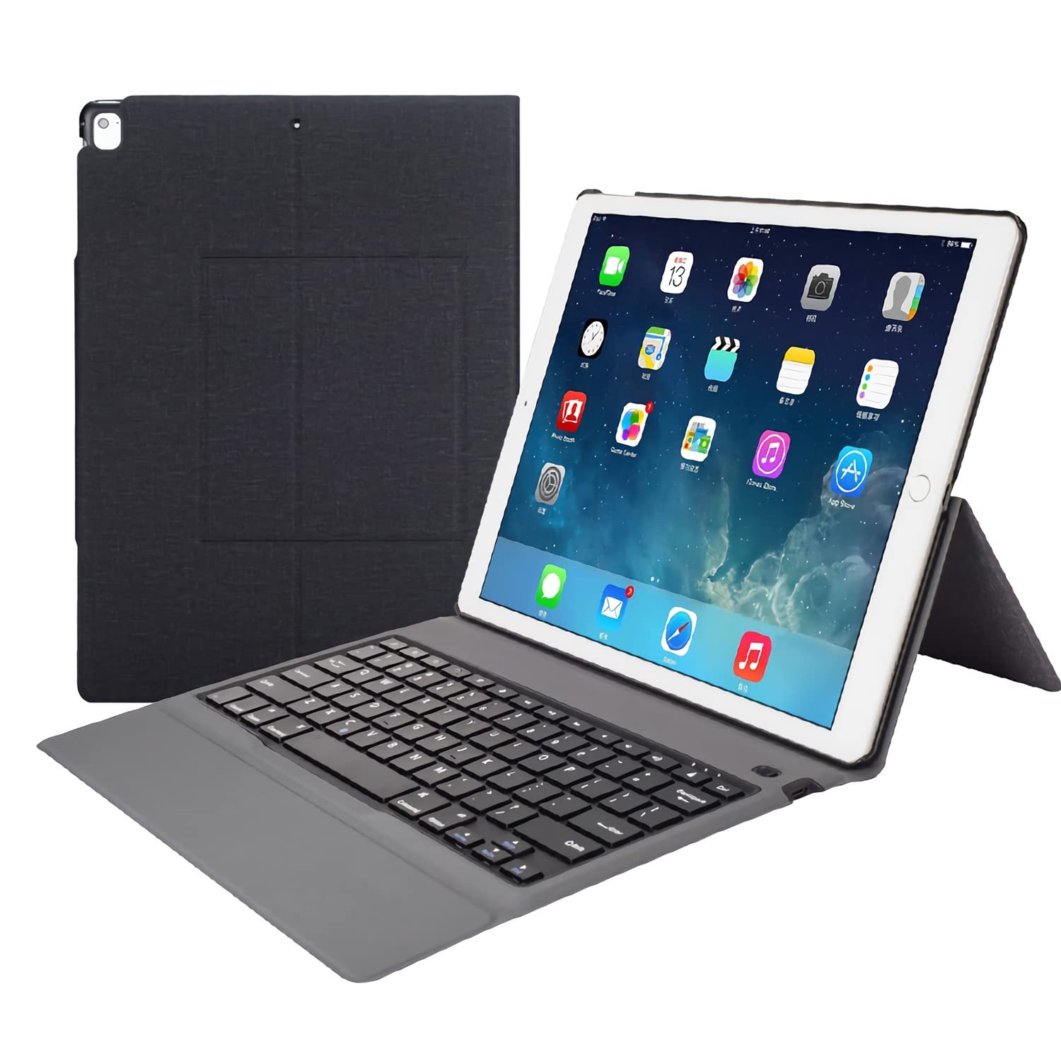 iPad Pro 12.9 2020 Toetsenbord Case met Trackpad Zwart