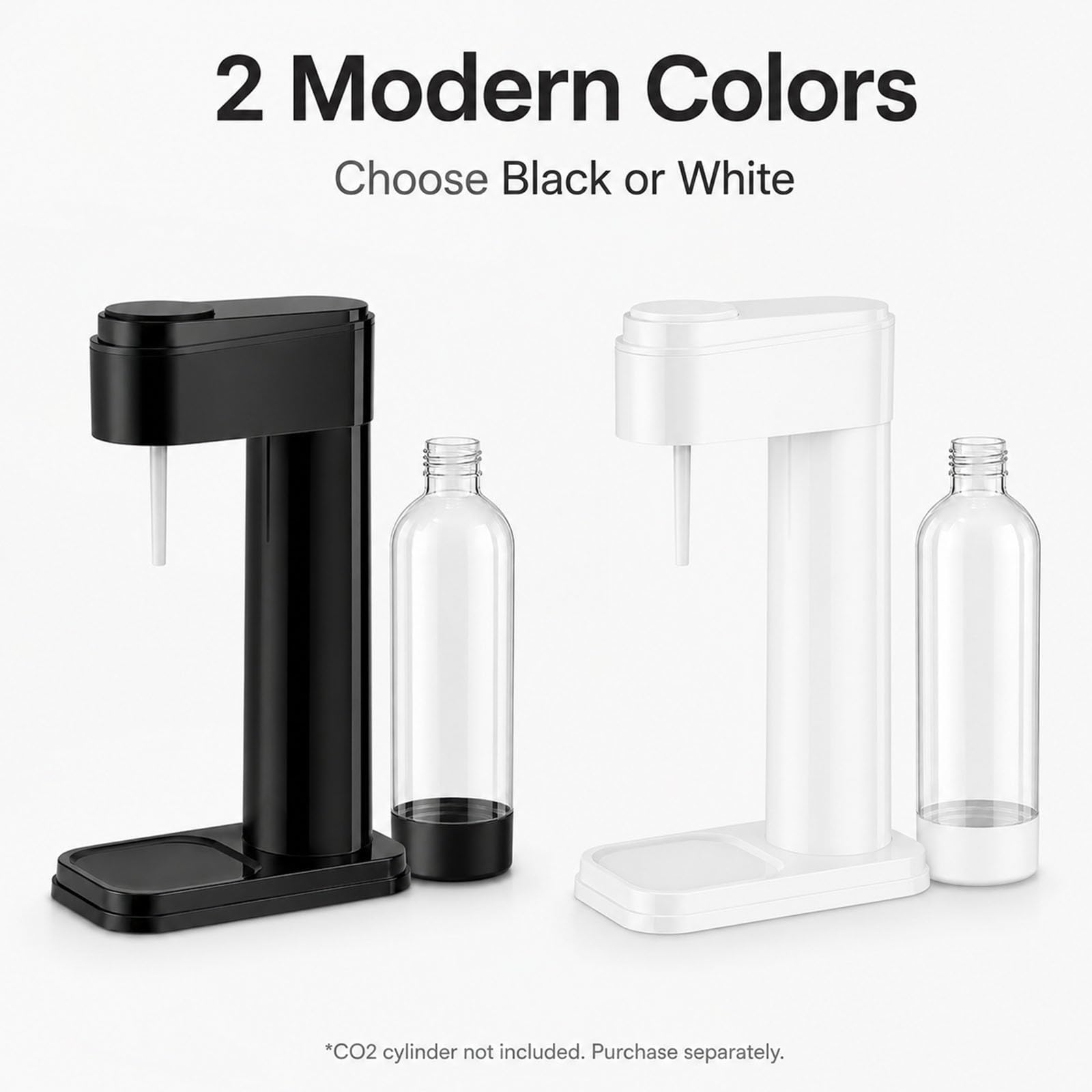 Máquina Para Hacer Agua Con Gas Y Refrescos Con Botella Reutilizable De 1 L | Máquina De Agua Con Gas Casera Y Fácil De Usar Para Bebidas, Sin Electricidad, Carbonatadora Para Encimera De Cocina(White)